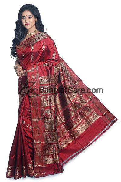 Royal Blue & Purple Swarnachari Baluchari Silk Saree - Cotton Cool | Shop  Online at Ethnickart India's Best Ethnic Weares & Wares